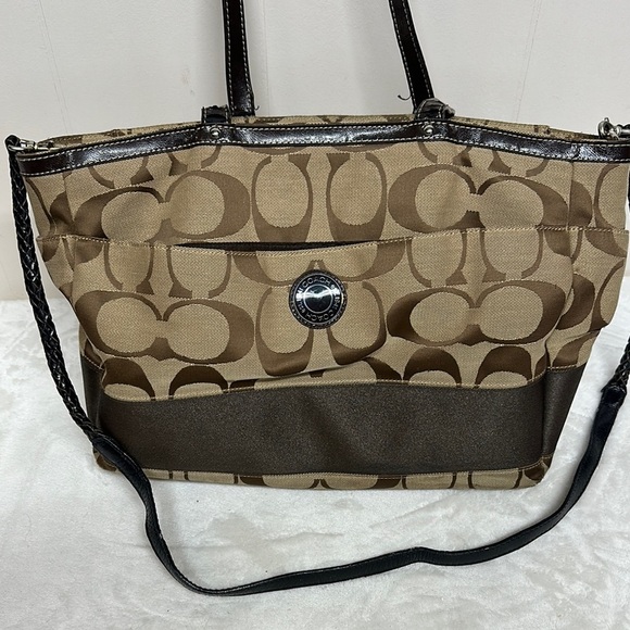 Coach Handbags - Coach Brown Tote Bag with Signature Design